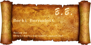 Berki Bernadett névjegykártya