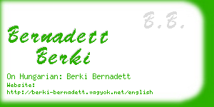 bernadett berki business card